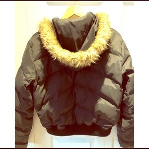 Winter Jacket with Fuzzy Trim on Hood